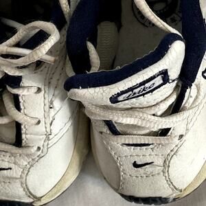 2 Pair NIKE Baby Size 3C  4C white blue trim shoes sneakers 000608 il 650242